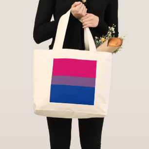 SlipperyJoe's Bisexual Pride Flag colours magenta Large Tote Bag