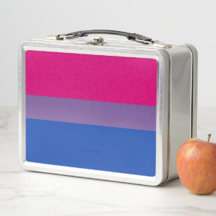 SlipperyJoe's Bisexual Pride Flag colours magenta  Metal Lunch Box