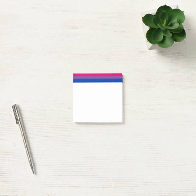 SlipperyJoe's Bisexual Pride Flag colours magenta  Post-it Notes (Office)