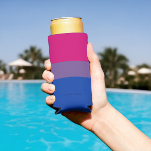SlipperyJoe's Bisexual Pride Flag colours magenta  Seltzer Can Cooler