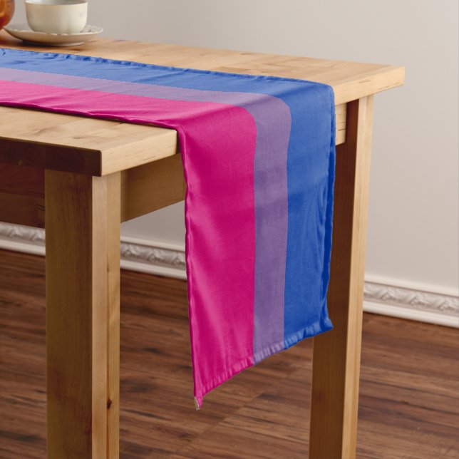 SlipperyJoe's Bisexual Pride Flag colours magenta  Short Table Runner (In Situ)