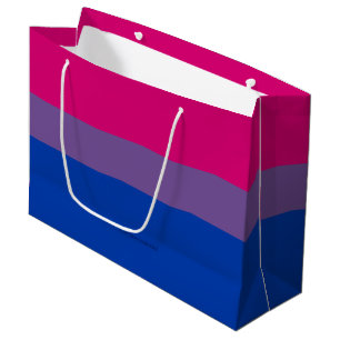 SlipperyJoe's Bisexual Pride Flag lavender-pink bl Large Gift Bag