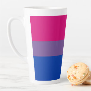 SlipperyJoe's Bisexual Pride Flag lavender-pink bl Latte Mug