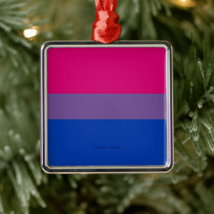 SlipperyJoe's Bisexual Pride Flag lavender-pink bl Metal Tree Decoration