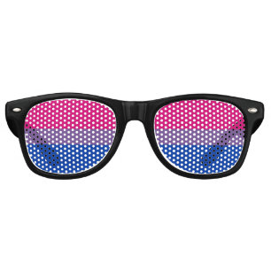 SlipperyJoe's Bisexual Pride Flag lavender-pink bl Retro Sunglasses