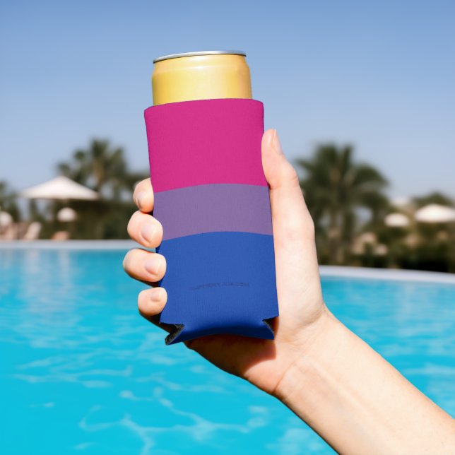 SlipperyJoe's Bisexual Pride Flag lavender-pink bl Seltzer Can Cooler (In Situ Pool)