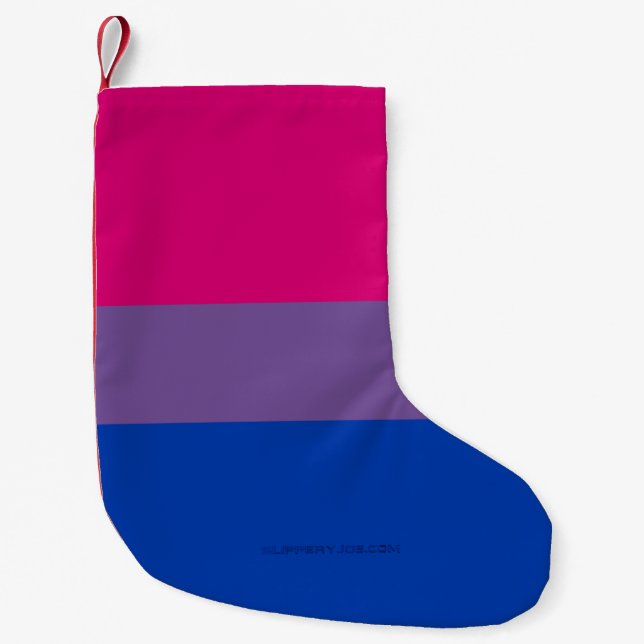 SlipperyJoe's Bisexual Pride Flag lavender-pink bl Small Christmas Stocking (Front)