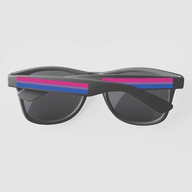 SlipperyJoe's Bisexual Pride Flag lavender-pink bl Sunglasses (Back)