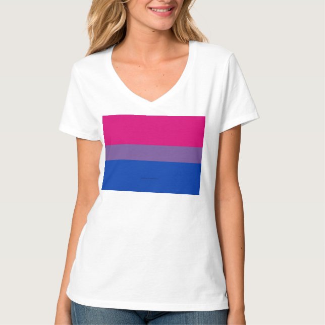 SlipperyJoe's Bisexual Pride Flag lavender-pink bl T-Shirt (Front)