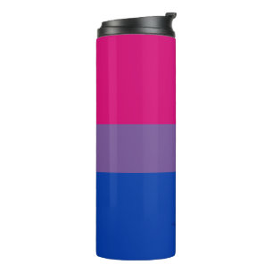 SlipperyJoe's Bisexual Pride Flag lavender-pink bl Thermal Tumbler
