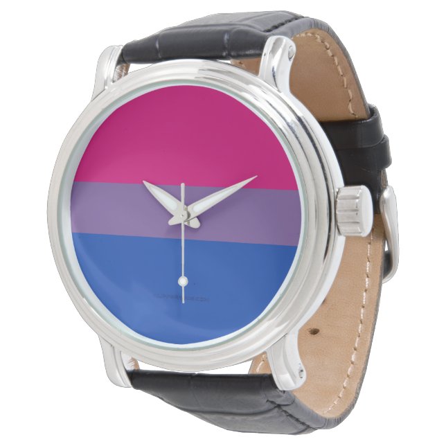 SlipperyJoe's Bisexual Pride Flag lavender-pink bl Watch (Angled)