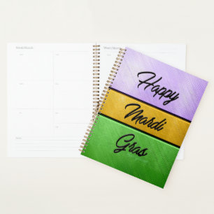 SlipperyJoe's bold Mardi Gras theme purple gold gr Planner