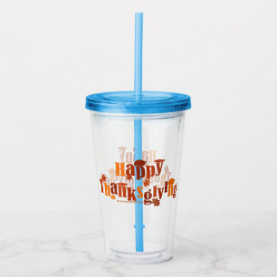 SlipperyJoe's bright festive Thanksgiving graphic  Acrylic Tumbler