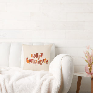 SlipperyJoe's bright festive Thanksgiving graphic Cushion