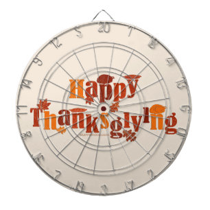 SlipperyJoe's bright festive Thanksgiving graphic Dartboard