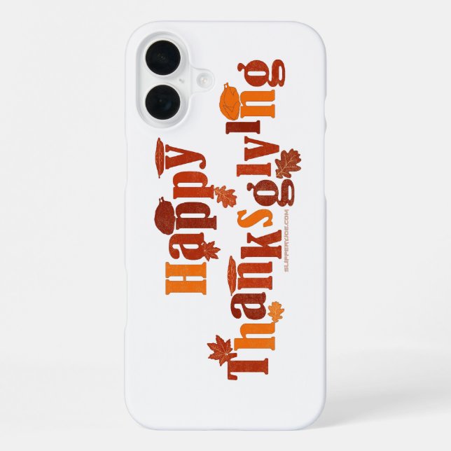SlipperyJoe's bright festive Thanksgiving graphic  iPhone Case (Back)
