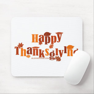 SlipperyJoe's bright festive Thanksgiving graphic  Mouse Pad