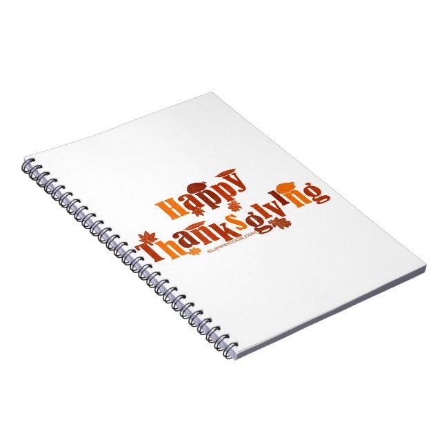 SlipperyJoe's bright festive Thanksgiving graphic  Notebook (Right Side)