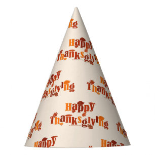 SlipperyJoe's bright festive Thanksgiving graphic Party Hat