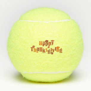 SlipperyJoe's bright festive Thanksgiving graphic Tennis Balls