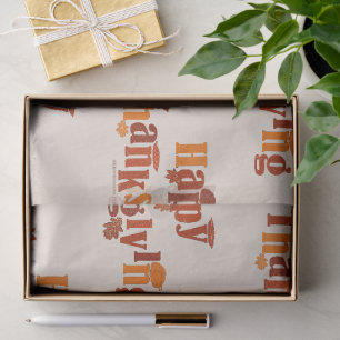 SlipperyJoe's bright festive Thanksgiving graphic Tissue Paper