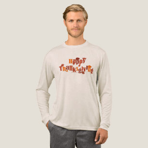 SlipperyJoe's bright festive Thanksgiving graphic Tri-Blend Shirt
