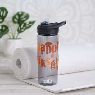 SlipperyJoe's bright festive Thanksgiving graphic  Water Bottle
