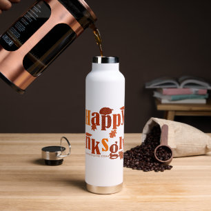 SlipperyJoe's bright festive Thanksgiving graphic  Water Bottle