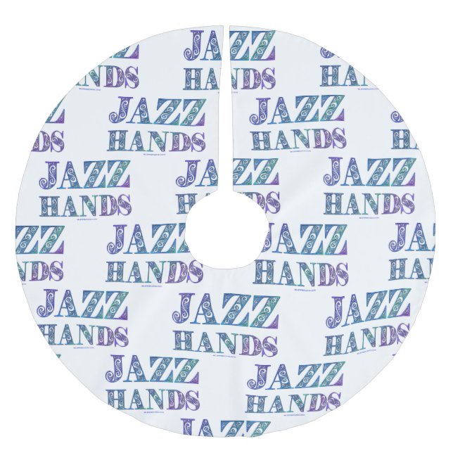 SlipperyJoe's broadway musical Jazz Hands queer ca Brushed Polyester Tree Skirt (Front)