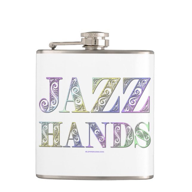 SlipperyJoe's broadway musical Jazz Hands queer ca Hip Flask (Front)