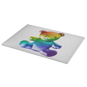 SlipperyJoe's brushed metal teddy bear smooth grad Cutting Board