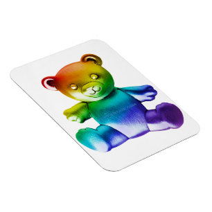 SlipperyJoe's brushed metal teddy bear smooth grad Magnet