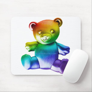 SlipperyJoe's brushed metal teddy bear smooth grad Mouse Pad