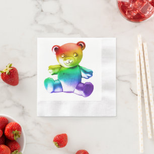 SlipperyJoe's brushed metal teddy bear smooth grad Napkin