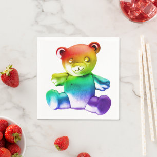 SlipperyJoe's brushed metal teddy bear smooth grad Napkin