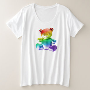 SlipperyJoe's brushed metal teddy bear smooth grad Plus Size T-Shirt