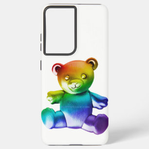 SlipperyJoe's brushed metal teddy bear smooth grad Samsung Galaxy Case