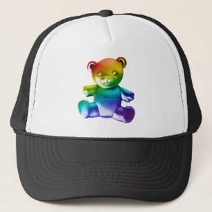 SlipperyJoe's brushed metal teddy bear smooth grad Trucker Hat