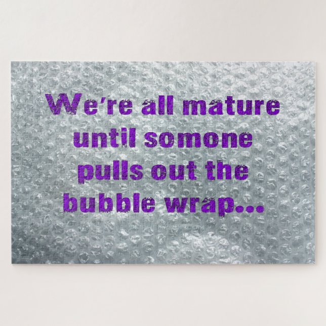 SlipperyJoe's Bubble Wrap popping funny saying pur Jigsaw Puzzle (Horizontal)