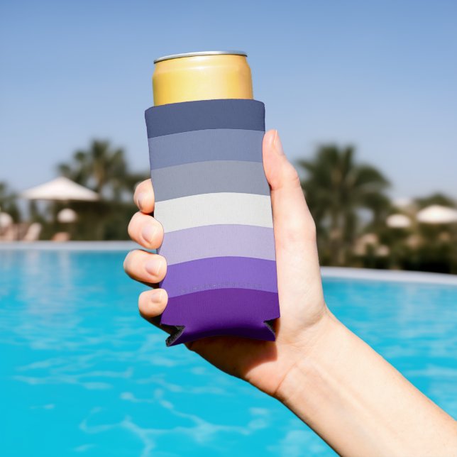 SlipperyJoe's Butch Lesbian Pride Flag represent b Seltzer Can Cooler (In Situ Pool)