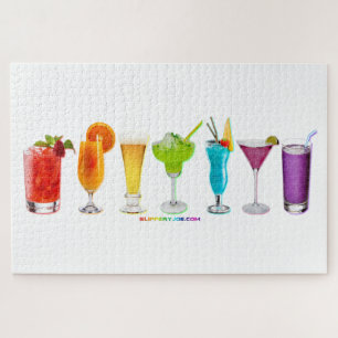 SlipperyJoe's Cheers alcohol cocktail pride neon c Jigsaw Puzzle