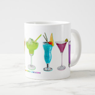 SlipperyJoe's Cheers alcohol cocktail pride neon c Large Coffee Mug