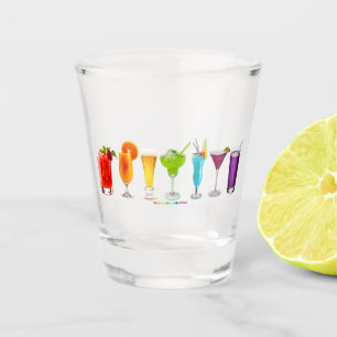 SlipperyJoe's Cheers alcohol cocktail pride neon c Shot Glass