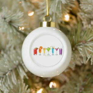 SlipperyJoe's cheers alcohol cocktails LGBTQIA gay Ceramic Ball Christmas Ornament