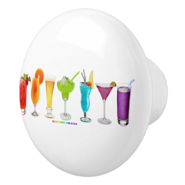 SlipperyJoe's cheers alcohol cocktails LGBTQIA gay Ceramic Knob (Right)