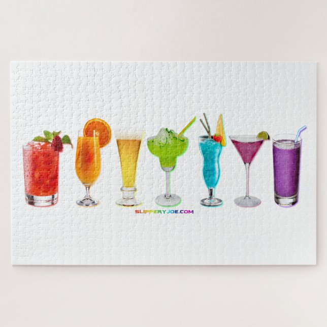 SlipperyJoe's cheers alcohol cocktails LGBTQIA gay Jigsaw Puzzle (Horizontal)