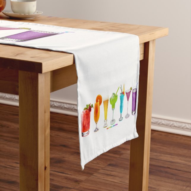SlipperyJoe's cheers alcohol cocktails LGBTQIA gay Short Table Runner (In Situ)