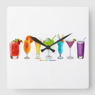 SlipperyJoe's cheers alcohol cocktails LGBTQIA gay Square Wall Clock