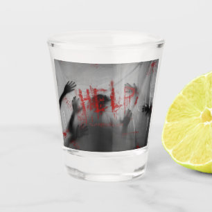 SlipperyJoe's chilling horror-themed visual thick Shot Glass
