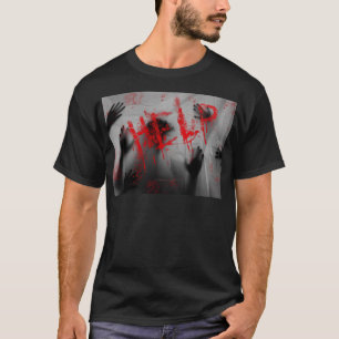 SlipperyJoe's chilling horror-themed visual thick T-Shirt
